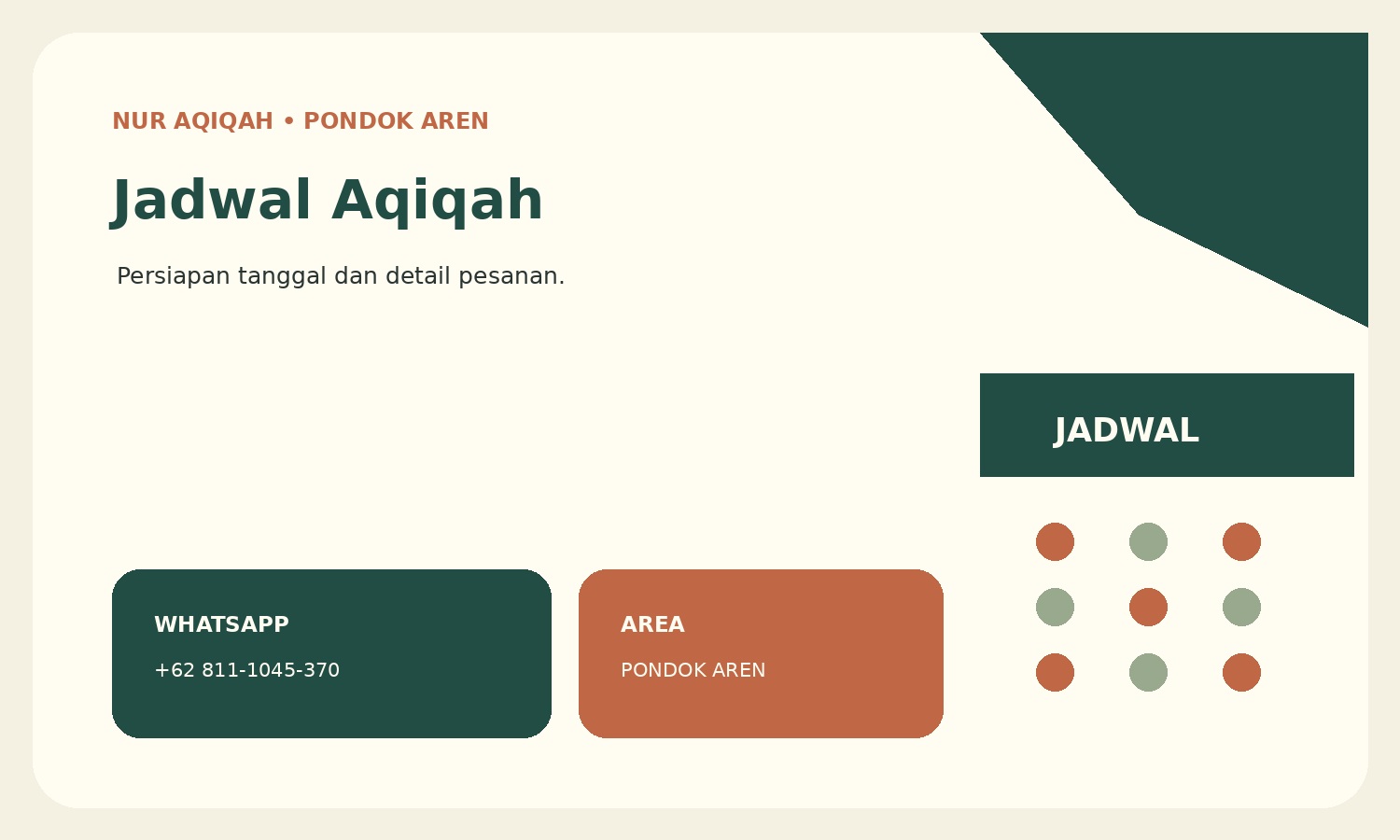 Jadwal Aqiqah Pondok Aren